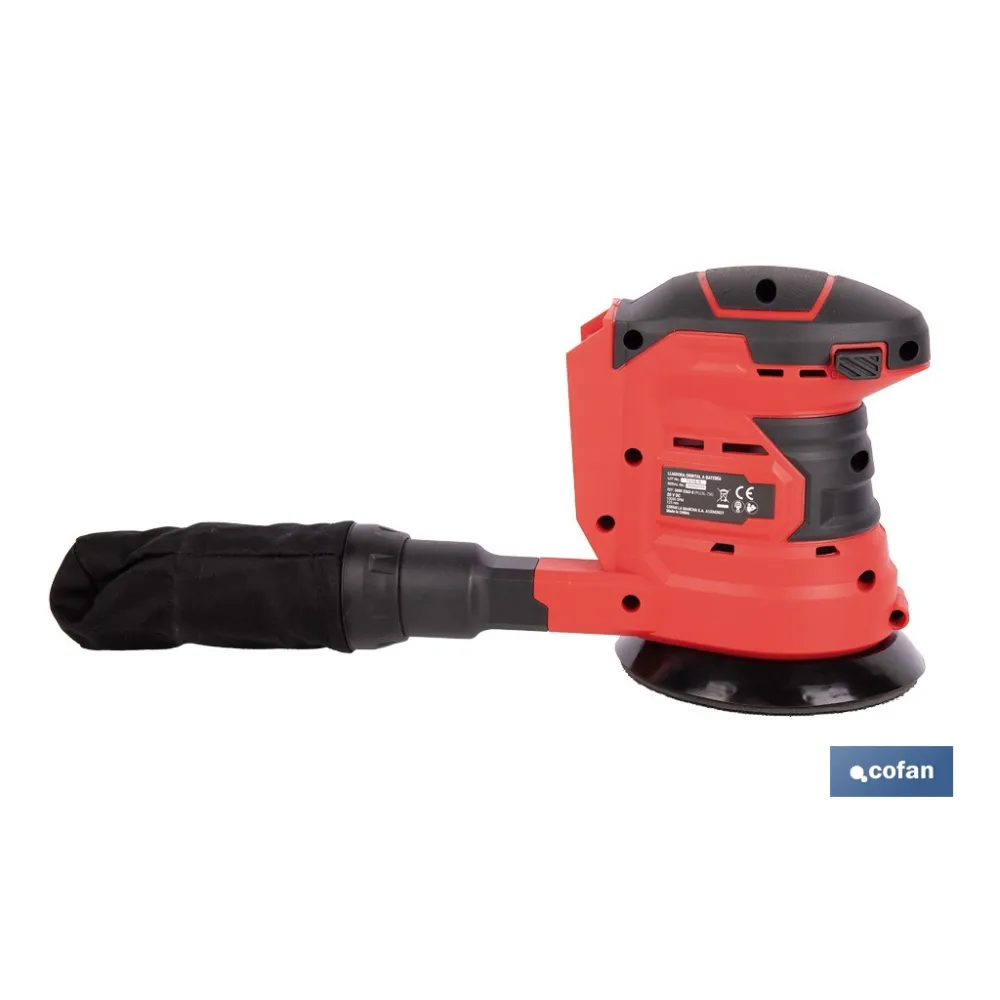 LIJADORA ORBITAL A BATERÍA Li-ion 20 V 125 MM 10000 RPM SIN CARGADOR NI BATERÍA