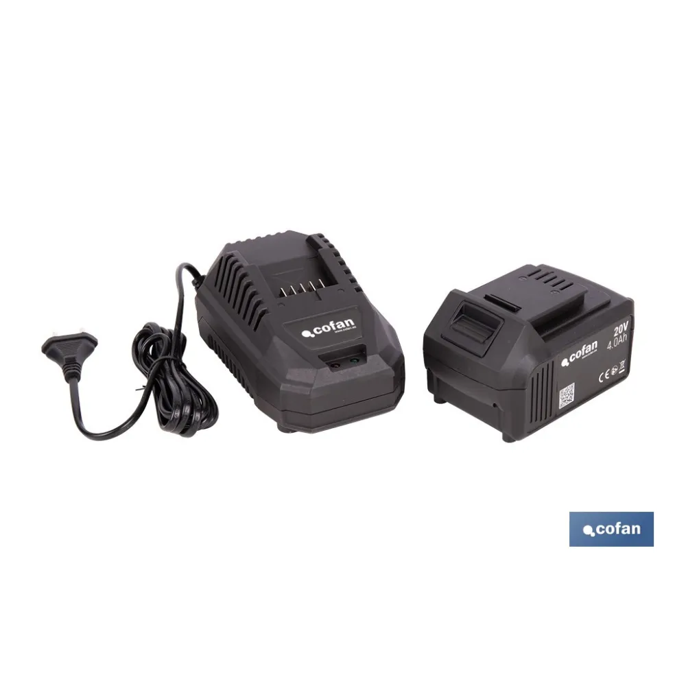 PACK CARGADOR 20 V 4.5 A Y BATERÍA Li-ion 20 V 4.0Ah