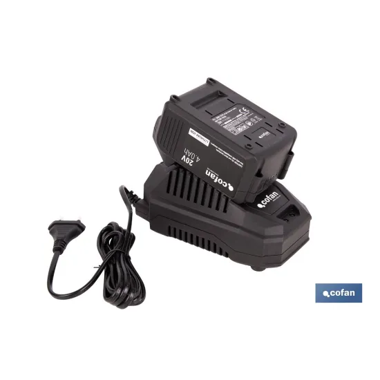 PACK CARGADOR 20 V 4.5 A Y BATERÍA Li-ion 20 V 4.0Ah