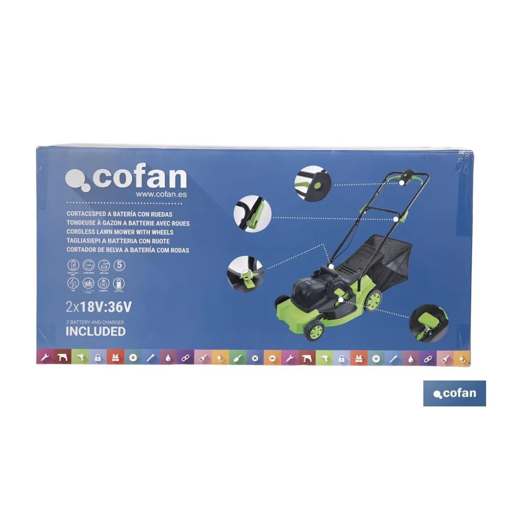 CORTACESPED ELÉCTRICO CON RUEDAS REACONDICIONADO 36V 3200 RPM 5 POSICIONES DE CORTE