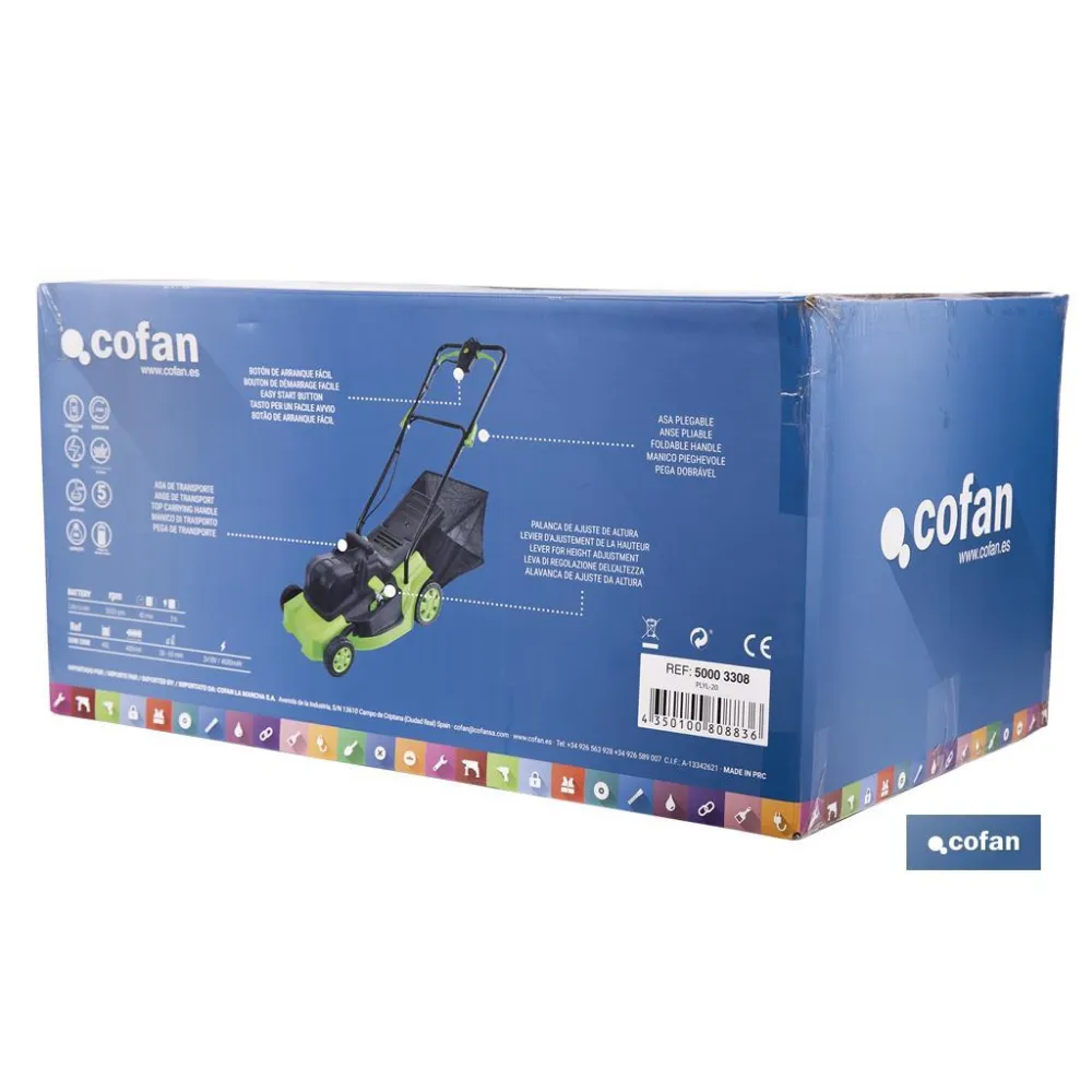 CORTACESPED ELÉCTRICO CON RUEDAS REACONDICIONADO 36V 3200 RPM 5 POSICIONES DE CORTE