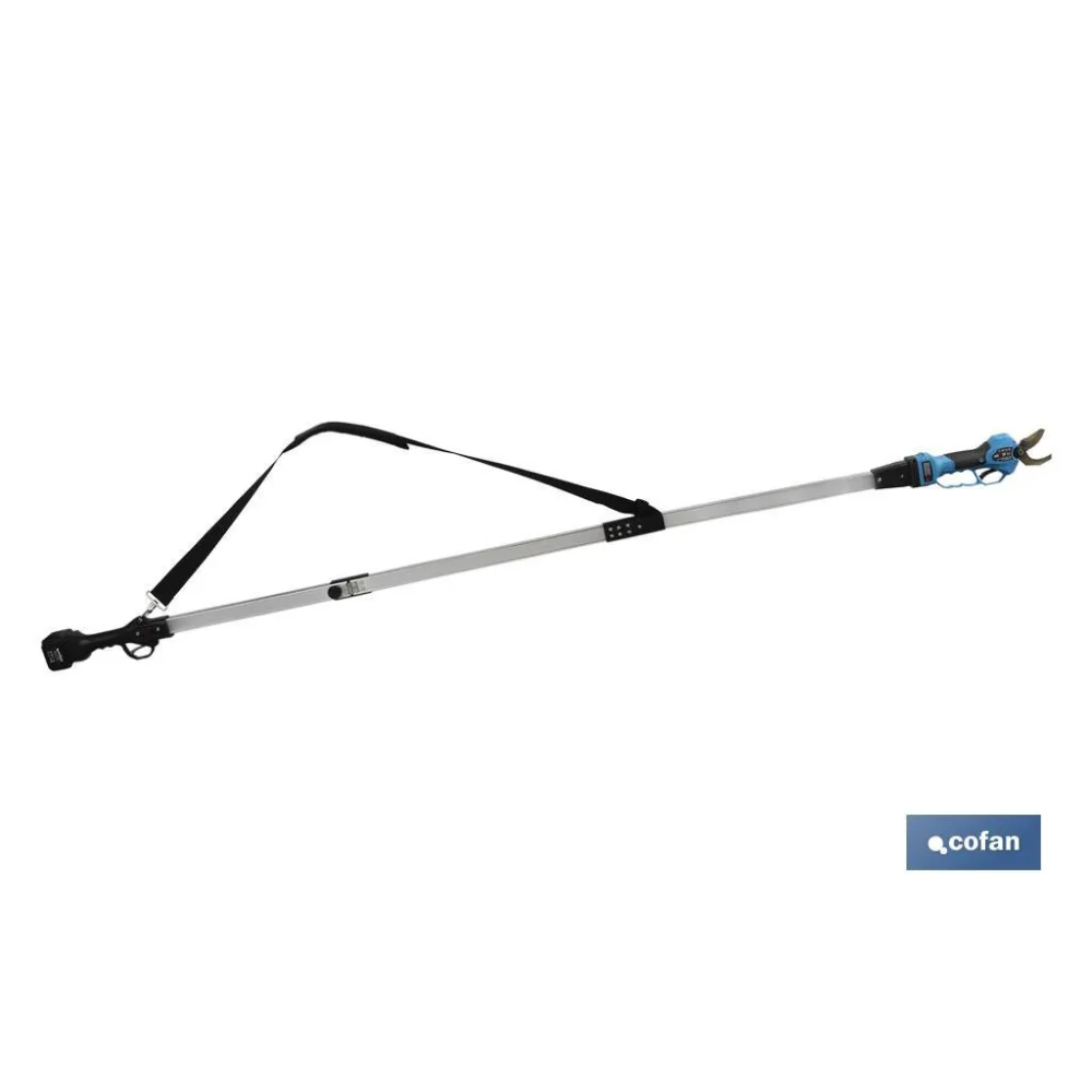 CONJUNTO TIJERAS DE PODAR A BATERÍA + PÉRTIGA EXTENSIBLE 190 CM