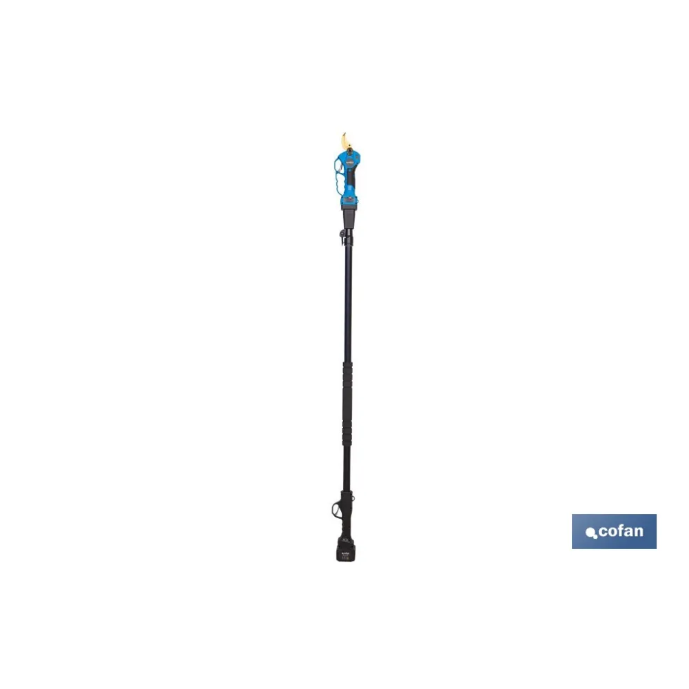 CONJUNTO TIJERAS DE PODAR A BATERÍA + PÉRTIGA EXTENSIBLE 140 - 207 CM