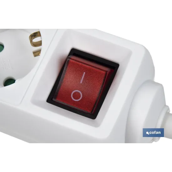 BASE MÚLTIPLE 5T. 1,4M CABLE C/INT. (16A-250V)