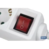 BASE MÚLTIPLE 5T. 1,4M CABLE C/INT. (16A-250V)