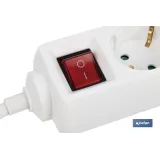 BASE MÚLTIPLE 6T. 1,4M CABLE C/INT. (16A-250V)