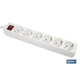 BASE MÚLTIPLE 6T. 1,4M CABLE C/INT. (16A-250V)