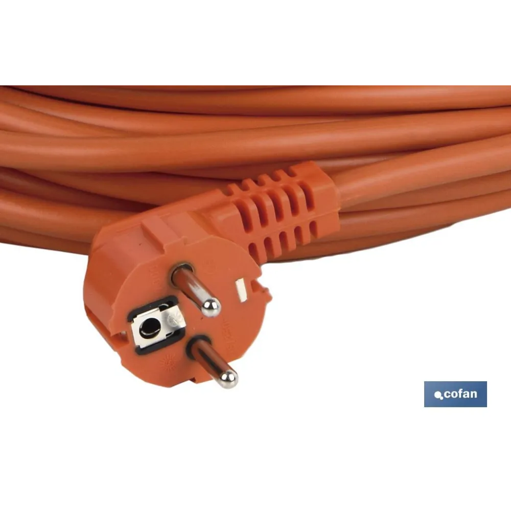 PROLONGADOR BIPOLAR CON T/T LATERAL 16A250V CABLE 25M NARANJA