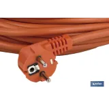 PROLONGADOR BIPOLAR CON T/T LATERAL 16A250V CABLE 25M NARANJA