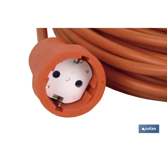 PROLONGADOR BIPOLAR CON T/T LATERAL 16A250V CABLE 25M NARANJA