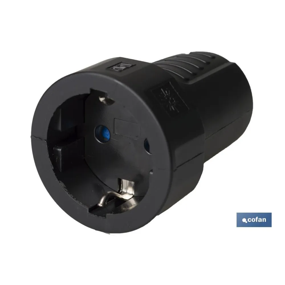 BASE ENCHUFE AEREA GOMA NEGRA (16A-250V)