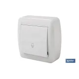 PULSADOR CAMPANA SUPERFICIE MODELO ATLANTIS 10A BLANCO