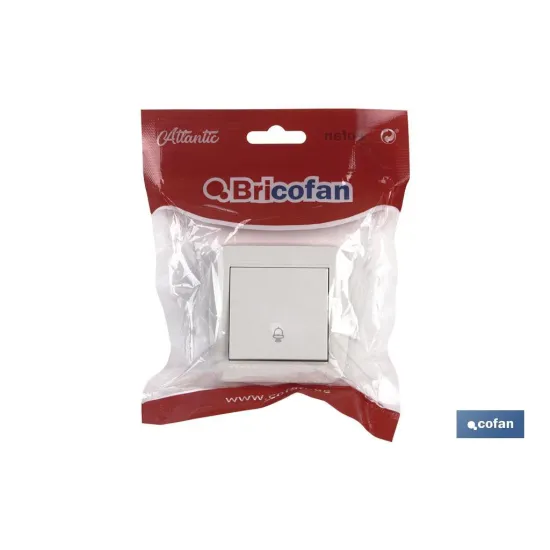 PULSADOR CAMPANA SUPERFICIE MODELO ATLANTIS 10A BLANCO