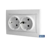 BASE DOBLE BIPOLAR MODELO PACIFIC 16A250V CON OBTURADOR Y EMBORNAMIENTO POR TORNILLO