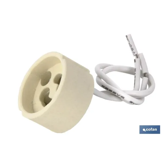 PORTALÁMPARAS CERÁMICA 2A250V CON CASQUILLO GZ10 Y 150MM CABLE