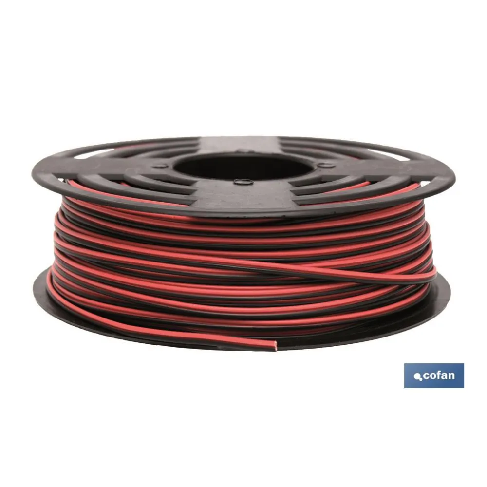 ROLLO 100M CABLE PARALELO ROJO/NEGRO (2X0,75)