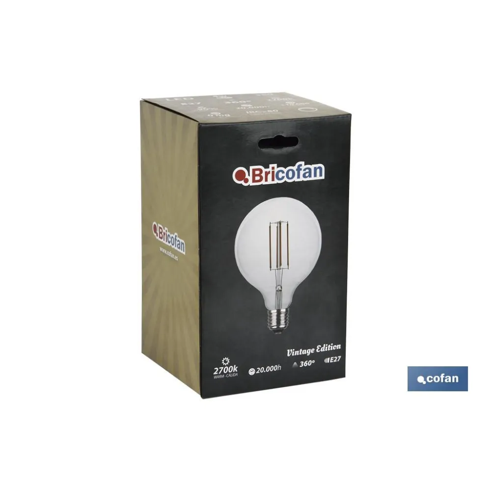 BOMBILLA LED GLOBO CLARO E27 4W 380LM 2700K