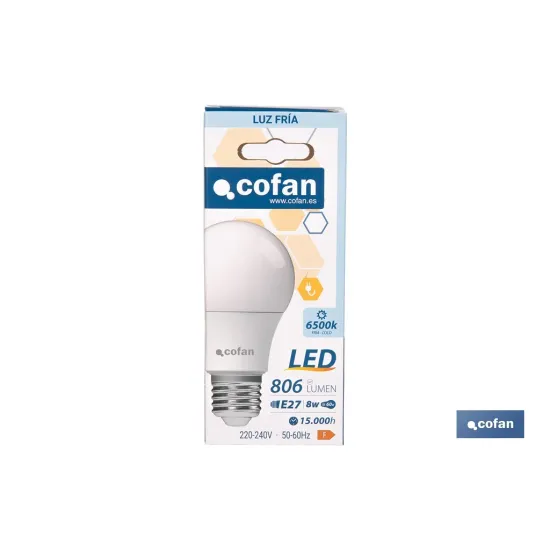 BOMBILLA LED CLASSIC E27 8 W 806 LM 6500 K