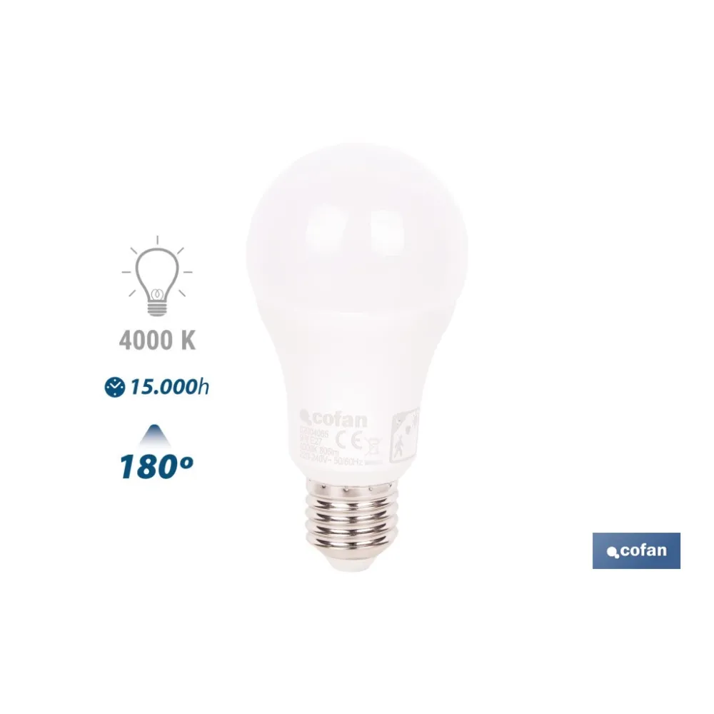 BOMBILLA CLASSIC CON SENSOR 9 W E27 806 LM 4000 K