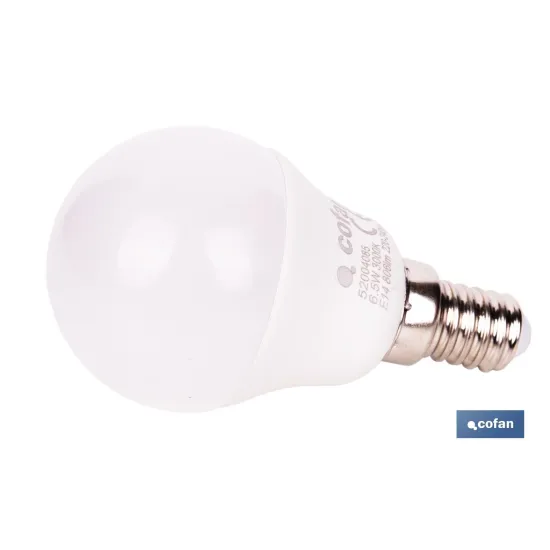 BOMBILLA LED ESFÉRICA E14 6.5 W 806 LM 3000 K