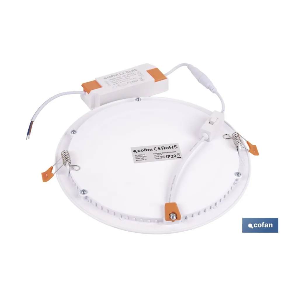 DOWNLIGHT EMPOTRABLE BLANCO SMD 18 W 1800 LM Ø220 MM 3CCT