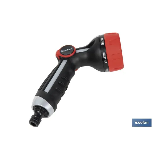PISTOLA DE RIEGO 7 POSICIONES CON CONTROL DE CAUDAL EN EL PULGAR