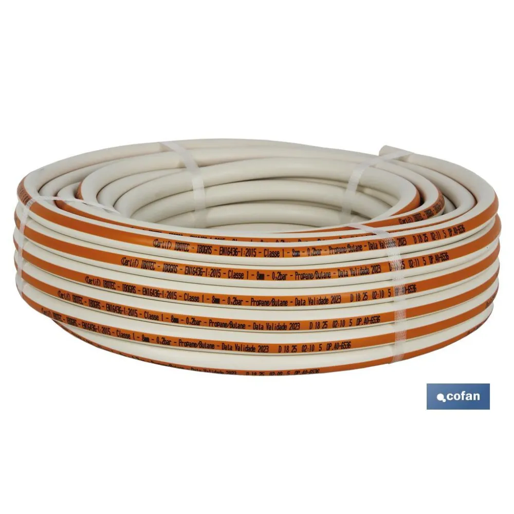 TUBO GAS FLEXIBLE PORTUGAL EN 16436-1 Ø8x25 m