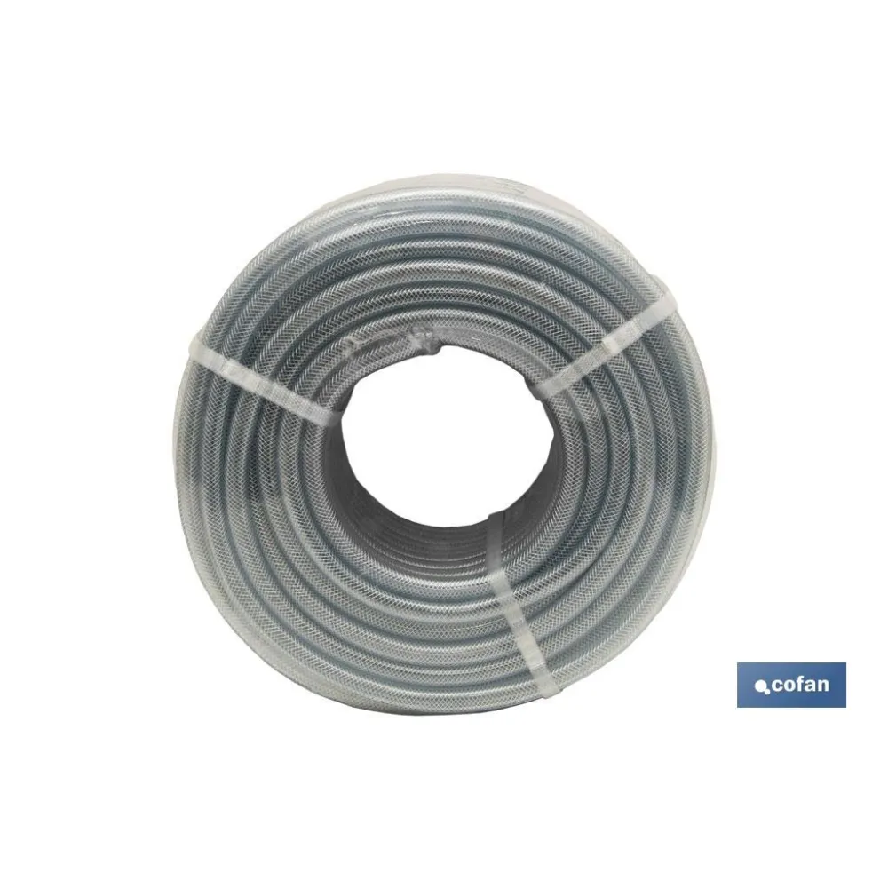 MANGUERA PVC CRISTAL C/REFUERZO 8x14mm/100m