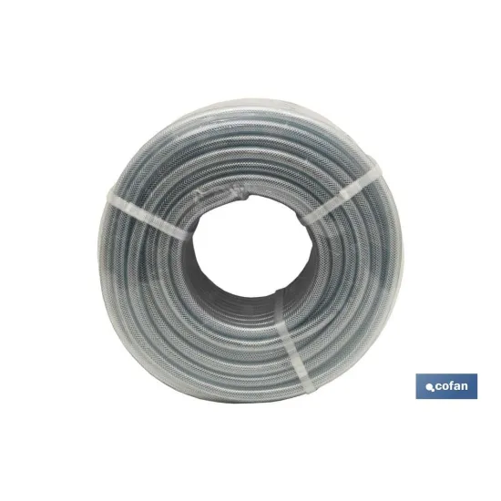 MANGUERA PVC CRISTAL C/REFUERZO 10x16mm/50m