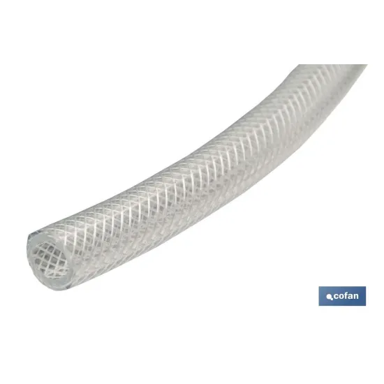 MANGUERA PVC CRISTAL C/REFUERZO 19x26mm/50m