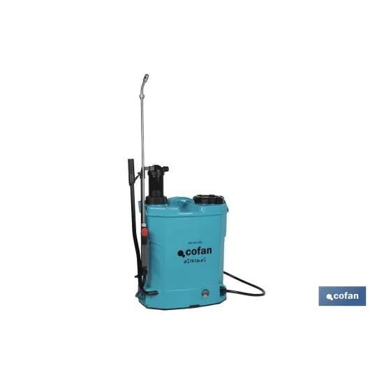 PULVERIZADOR DE ESPALDA 16 L DUAL - ELÉCTRICO/MANUAL Li-ion 12 V 8.0 Ah