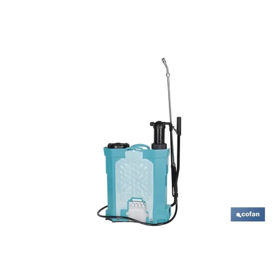 PULVERIZADOR DE ESPALDA 16 L DUAL - ELÉCTRICO/MANUAL Li-ion 12 V 8.0 Ah