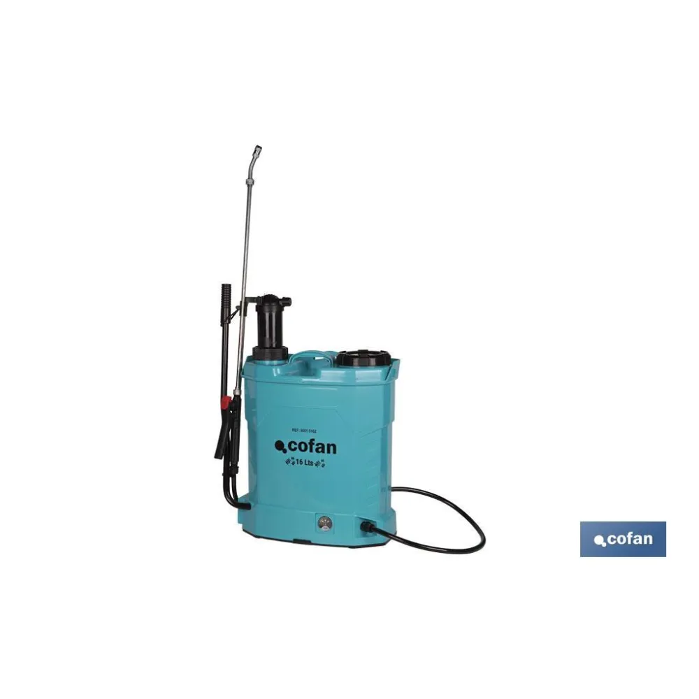 PULVERIZADOR DE ESPALDA 16 L DUAL - ELÉCTRICO/MANUAL Li-ion 12 V 8.0 Ah