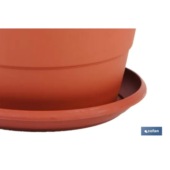 MACETA MARRON MODELO GARDENIA 22X18+PLATO18.5cm