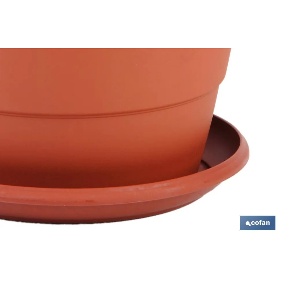 MACETA MARRON MODELO GARDENIA 22X18+PLATO18.5cm