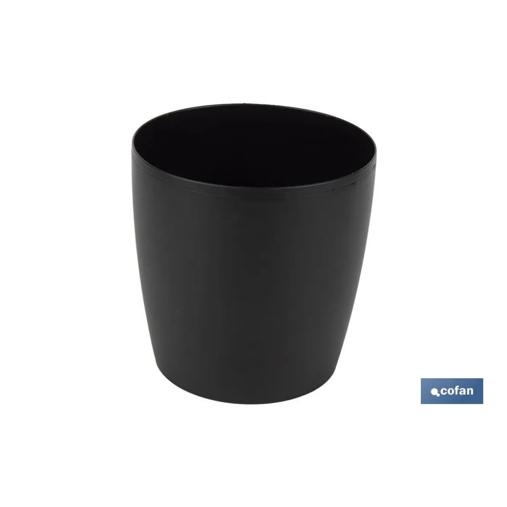 MACETA CAMELIA  DE COLOR NEGRO 14 X 13,8 CM