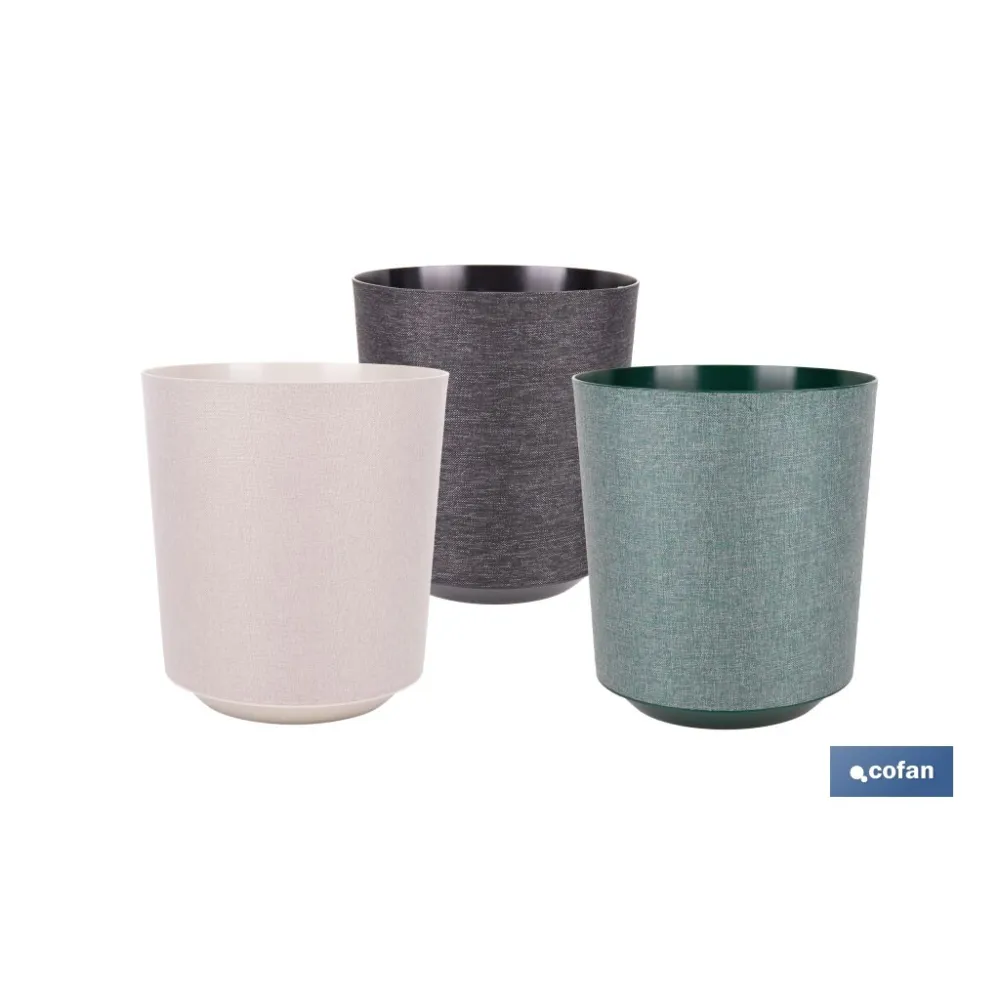 MACETA O MACETERO GAMA TEXTIL COLOR VERDE PP Ø 195 X 201 MM 4,9 L venta unitaria