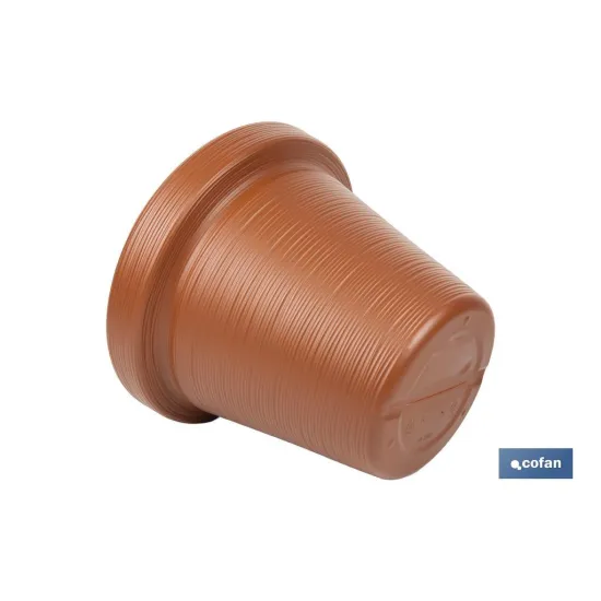 MACETA RAYADA COLOR TERRACOTA PE Ø 390 X 339 MM 22,5 L venta unitaria