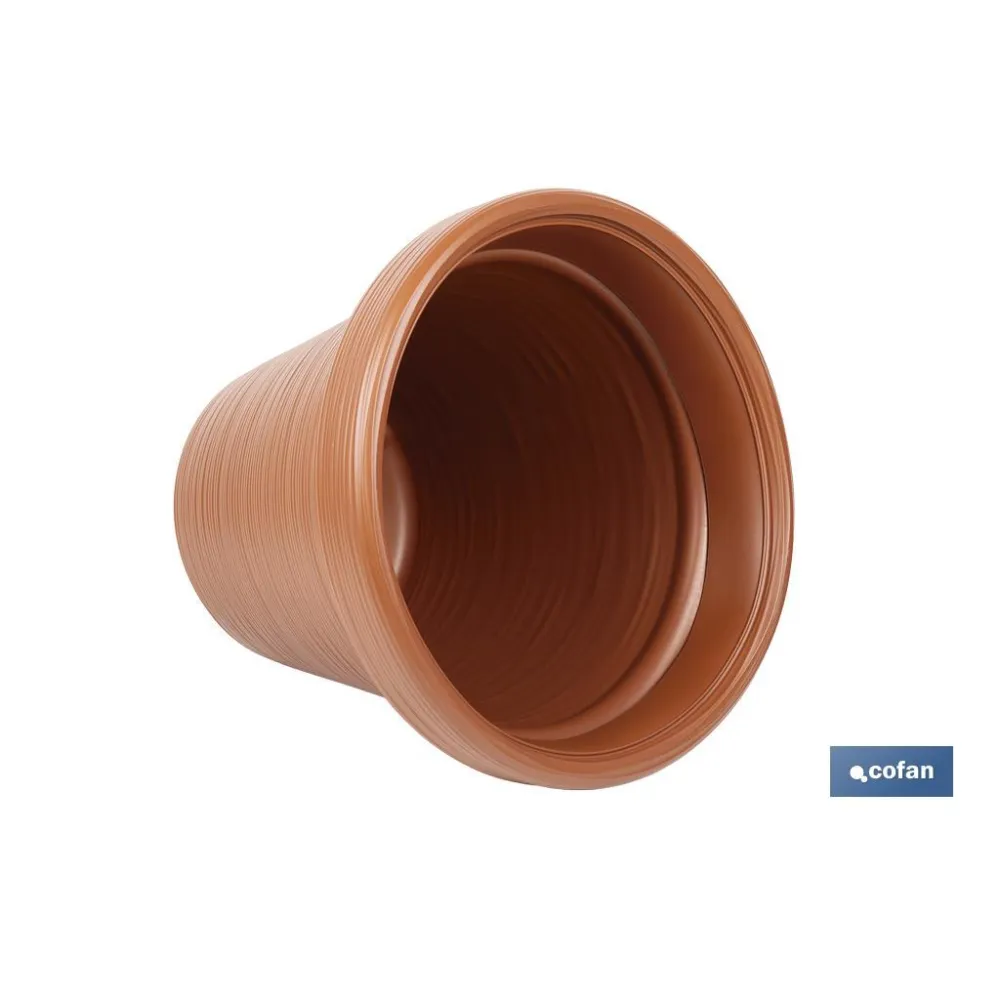 MACETA RAYADA COLOR TERRACOTA PE Ø 460 X 400 MM 37,3 L venta unitaria