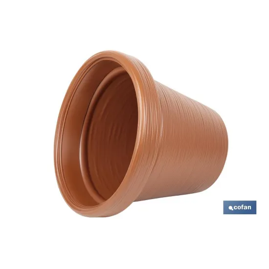 MACETA RAYADA COLOR TERRACOTA PE Ø 460 X 400 MM 37,3 L venta unitaria