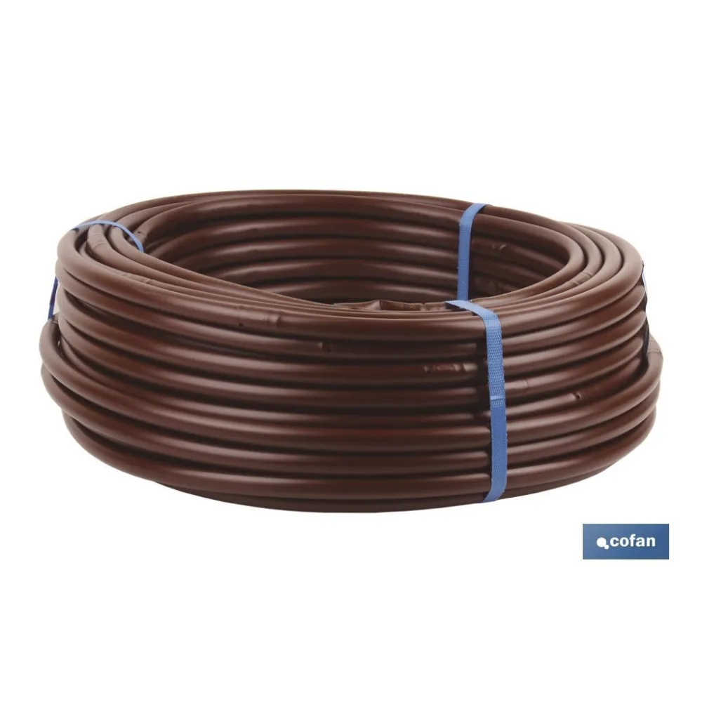 TUBO 25M RIEGO GOTEO MARRON (Gotero a 0,33m) Ø16MM