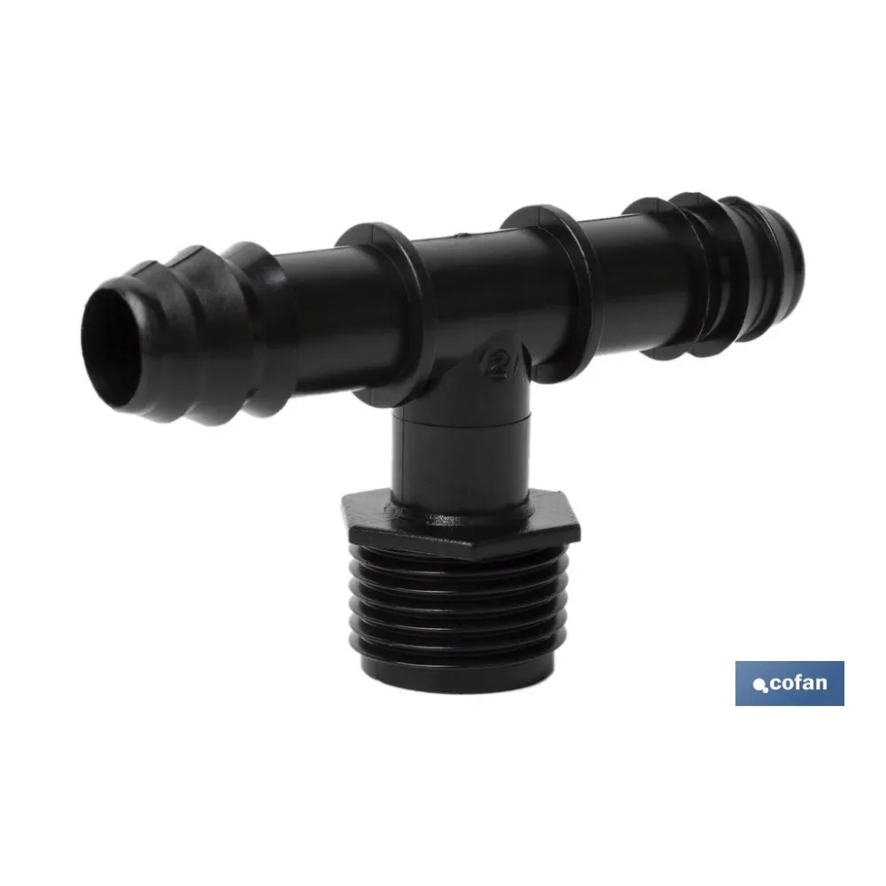 CONEXIÓN EN T R.MACHO Ø16MM-1/2 Venta unitaria