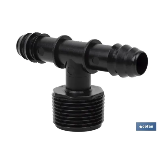 CONEXIÓN EN T R.MACHO Ø16MM-3/4 Venta unitaria