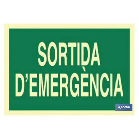 SEÑAL LUMINISCENTE 297X210MM.