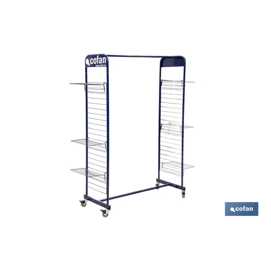 EXPOSITOR C/RUEDAS PARA ROPA Y CALZADO