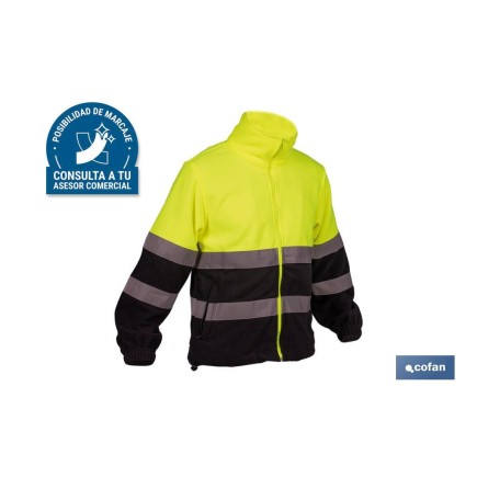 FORRO POLAR DE ALTA VISIBILIDAD MODELO ALTAIR AMARILLO Y AZUL TALLA L