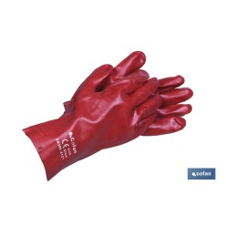 GUANTE PVC ESTANCO ROJO DE 35 Cms.