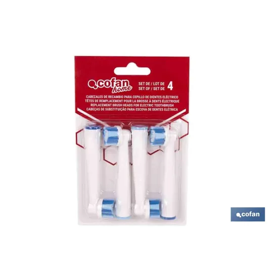 SET DE 4 CABEZALES DE REPUESTO PARA CEPILLO DE DIENTES ELÉCTRICO