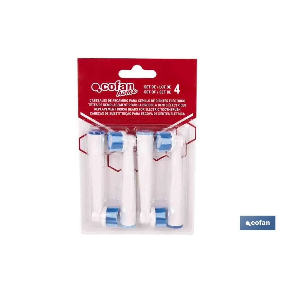 SET DE 4 CABEZALES DE REPUESTO PARA CEPILLO DE DIENTES ELÉCTRICO