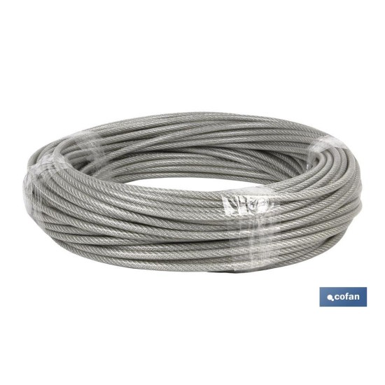 CABLE ACERO (6mm) 4X6MM  6X7+1 PLAST. (50M)